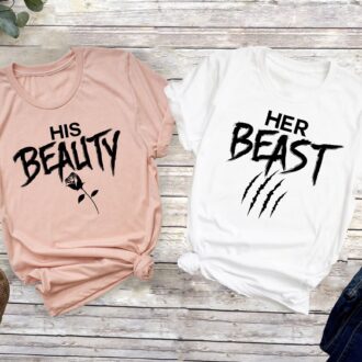 His Beauty Her Beast Matching Couple Shirts for Men and Women