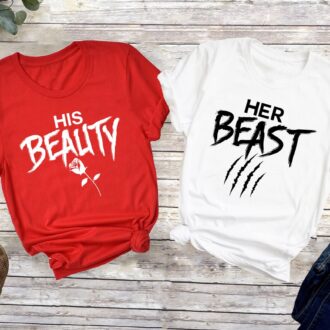 His Beauty Her Beast Matching Couple Shirts for Men and Women