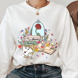 Mrs. Potts & Chip Disney Shirt, Beauty and the Beast Enchanted Rose Tee for Book Lovers