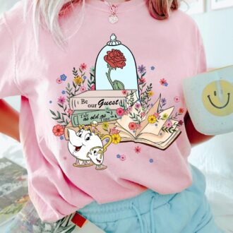 Mrs. Potts & Chip Disney Shirt, Beauty and the Beast Enchanted Rose Tee for Book Lovers