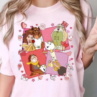 Princess Belle and the Beast Funny Love Valentine T-Shirt for Women