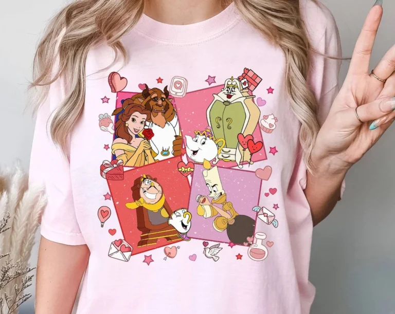 Princess Belle and the Beast Funny Love Valentine T-Shirt for Women
