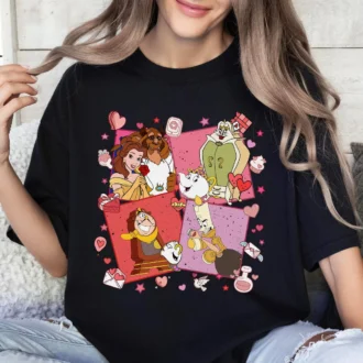 Princess Belle and the Beast Funny Love Valentine T-Shirt for Women