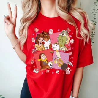 Princess Belle and the Beast Funny Love Valentine T-Shirt for Women