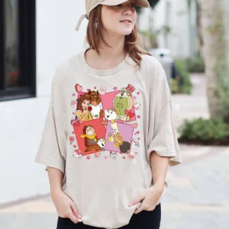 Princess Belle and the Beast Funny Love Valentine T-Shirt for Women