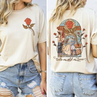 Retro A Tale as Old as Time Rose Disney Princess Belle Shirt for Disneyland Girls Trip