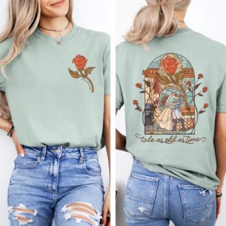 Retro A Tale as Old as Time Rose Disney Princess Belle Shirt for Disneyland Girls Trip