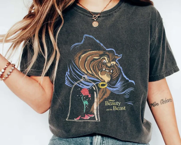 Retro Disney Beast Enchanted Rose T-shirt for Men & Women