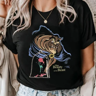 Retro Disney Beast Enchanted Rose T-shirt for Men & Women