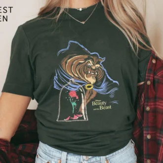 Retro Disney Beast Enchanted Rose T-shirt for Men & Women