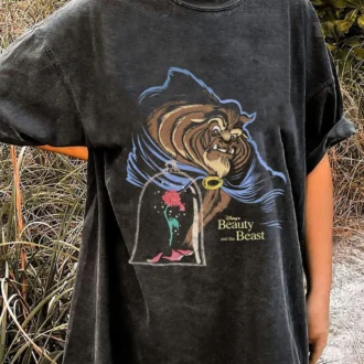Retro Disney Beast Enchanted Rose T-shirt for Men & Women