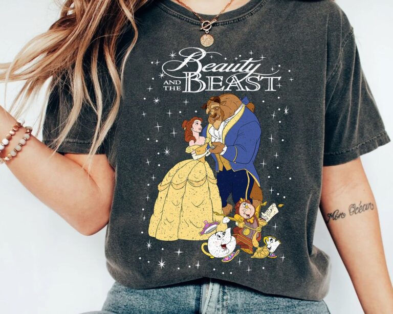 Retro Disney Beauty and the Beast T-Shirt, Unisex Family Gift for Adults & Toddlers