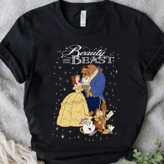 Retro Disney Beauty and the Beast T-Shirt, Unisex Family Gift for Adults & Toddlers