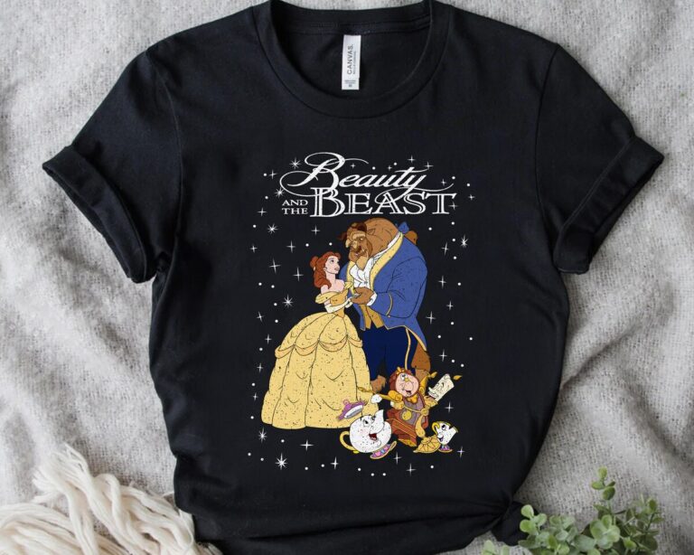 Retro Disney Beauty and the Beast T-Shirt, Unisex Family Gift for Adults & Toddlers