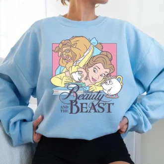 Retro Disney Funny Belle & Chip Reading Book Shirt for Girls