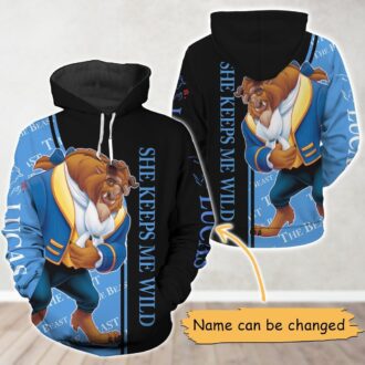 Valentine's Beauty and the Beast Couple Hoodie, Wild and Safe Couple Shirt