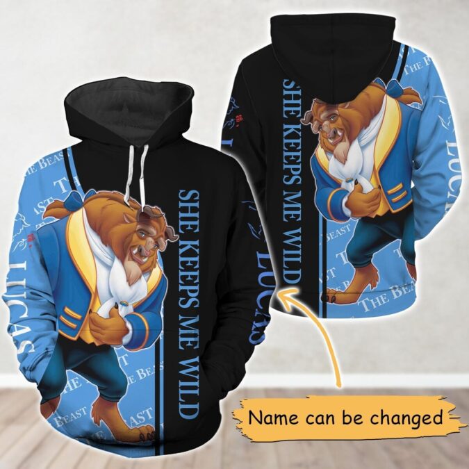 Valentine's Beauty and the Beast Couple Hoodie, Wild and Safe Couple Shirt