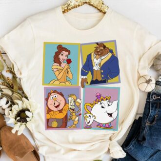 Vintage Disney Beauty and the Beast Character Shirt for Disneyland Family Trips