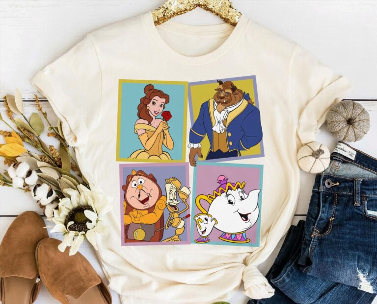 Vintage Disney Beauty and the Beast Character Shirt for Disneyland Family Trips