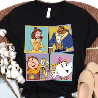 Vintage Disney Beauty and the Beast Character Shirt for Disneyland Family Trips