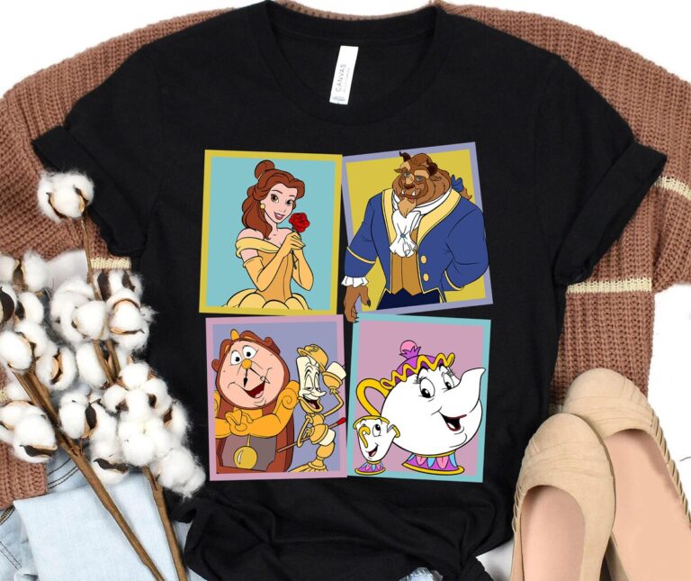 Vintage Disney Beauty and the Beast Character Shirt for Disneyland Family Trips