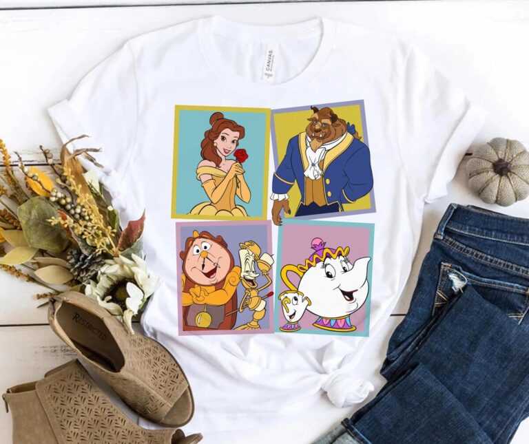 Vintage Disney Beauty and the Beast Character Shirt for Disneyland Family Trips