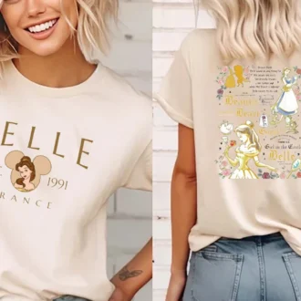 Disney Princess Belle Sweatshirt, Beauty and the Beast Movie Gift for Women