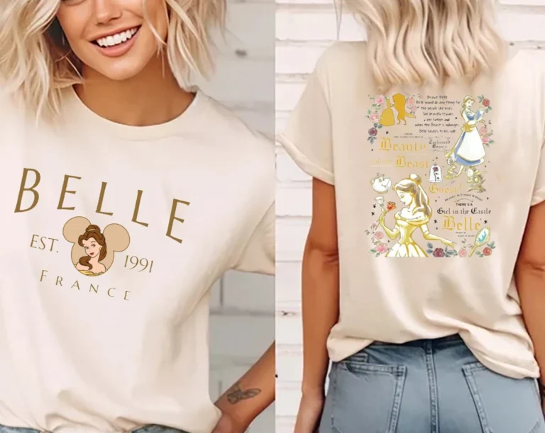 Disney Princess Belle Sweatshirt, Beauty and the Beast Movie Gift for Women