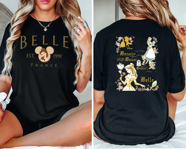 Disney Princess Belle Sweatshirt, Beauty and the Beast Movie Gift for Women