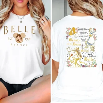 Disney Princess Belle Sweatshirt, Beauty and the Beast Movie Gift for Women