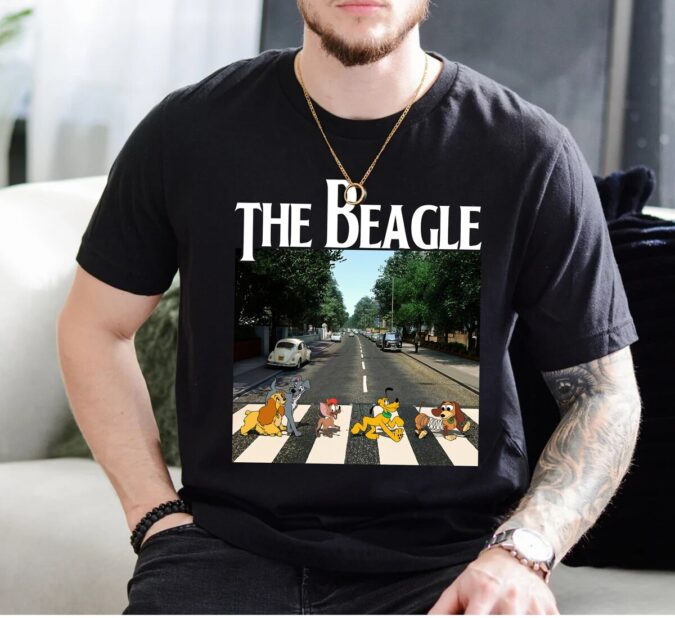 Disney Abbey Road Puppies Shirt – Lady and the Tramp, Pluto, Slinky Dog, Beagles - Gift for Dog Lovers