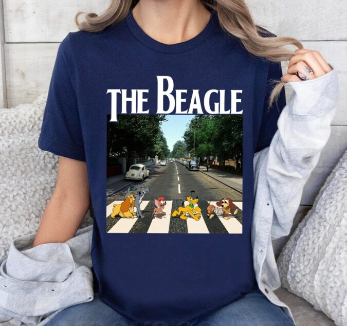 Disney Abbey Road Puppies Shirt – Lady and the Tramp, Pluto, Slinky Dog, Beagles - Gift for Dog Lovers