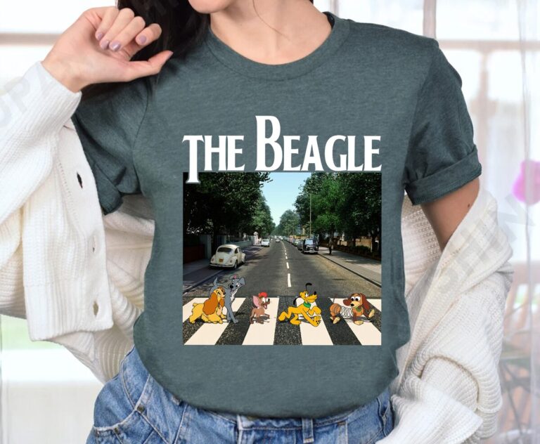 Disney Abbey Road Puppies Shirt – Lady and the Tramp, Pluto, Slinky Dog, Beagles - Gift for Dog Lovers