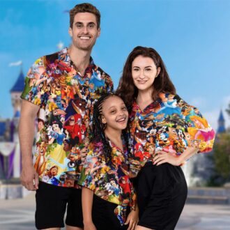 Disney Character Hawaiian Shirt – Mickey Mouse, Dumbo, Lady & The Tramp, Snow White, Finding Nemo