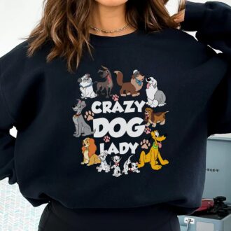 Disney Crazy Dog Lady Shirt – Retro Lady and the Tramp, Pluto Dog Mom T-Shirt