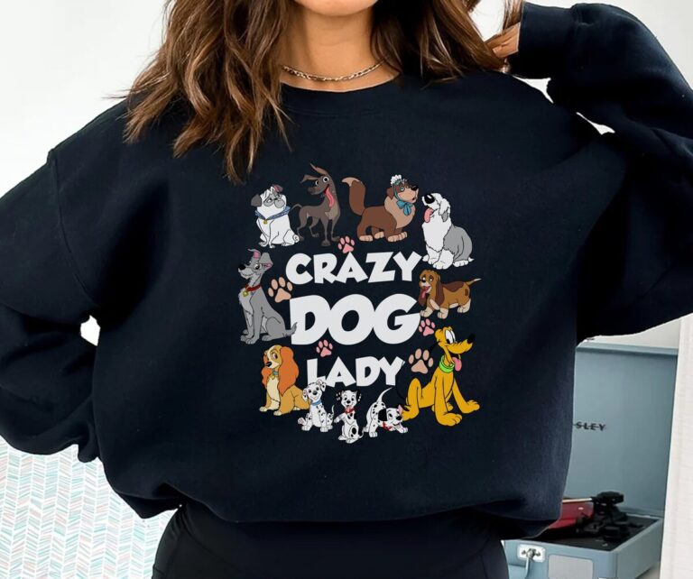Disney Crazy Dog Lady Shirt – Retro Lady and the Tramp, Pluto Dog Mom T-Shirt