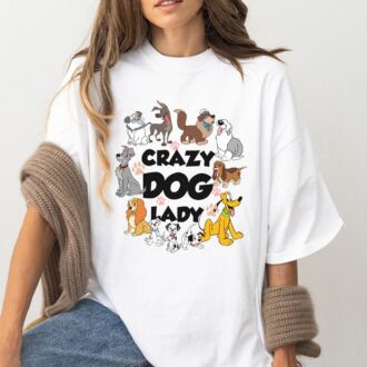 Disney Crazy Dog Lady Shirt – Retro Lady and the Tramp, Pluto Dog Mom T-Shirt