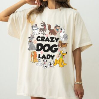 Disney Crazy Dog Lady Shirt – Retro Lady and the Tramp, Pluto Dog Mom T-Shirt