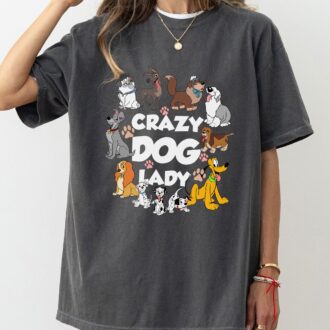 Disney Crazy Dog Lady Shirt – Retro Lady and the Tramp, Pluto Dog Mom T-Shirt