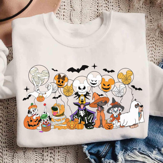 Disney Dog Halloween Shirt, Family Matching Shirts with Lady and the Tramp, Bolt, Slinky, Pongo & Perdita