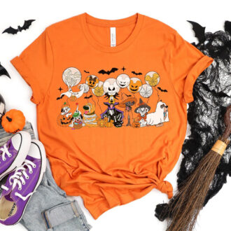 Disney Dog Halloween Shirt, Family Matching Shirts with Lady and the Tramp, Bolt, Slinky, Pongo & Perdita