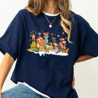 Disney Dogs Christmas Family Matching Shirts – Lady and The Tramp, Bolt, Slinky, Pongo & Perdita