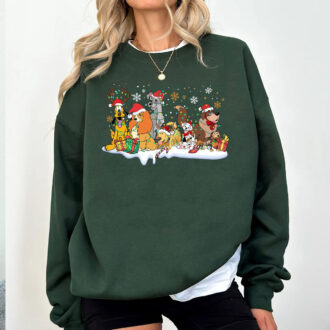 Disney Dogs Christmas Family Matching Shirts – Lady and The Tramp, Bolt, Slinky, Pongo & Perdita