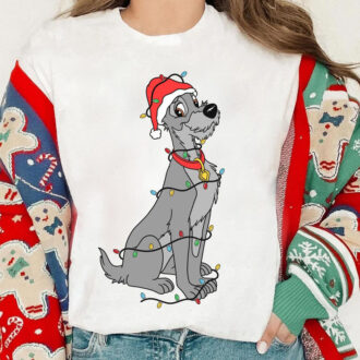 Disney Lady and The Tramp Christmas Lights Couple Sweatshirt, Holiday Family Shirts