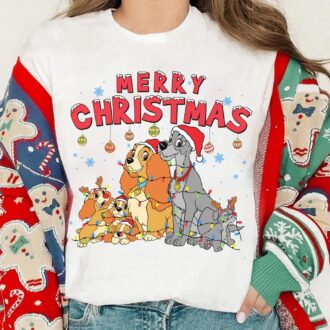 Disney Lady and the Tramp Christmas Shirt, Matching Family Shirt for Disneyland & Epcot Holiday Lights