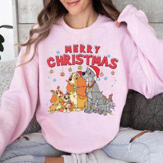 Disney Lady and the Tramp Christmas Shirt, Matching Family Shirt for Disneyland & Epcot Holiday Lights
