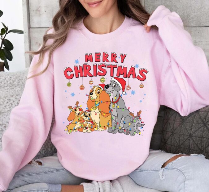 Disney Lady and the Tramp Christmas Shirt, Matching Family Shirt for Disneyland & Epcot Holiday Lights