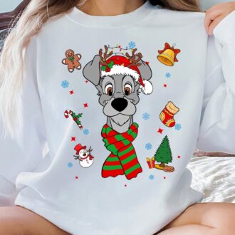 Disney Lady and the Tramp Christmas Shirt, Santa Reindeer Xmas Family Matching Shirt for Disneyland