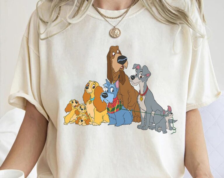 Disney Lady and the Tramp Dogs T-Shirt, Family Matching Disneyland Shirt for Disney Trip