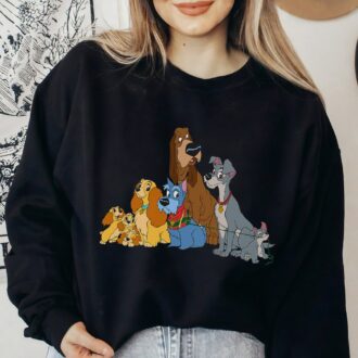Disney Lady and the Tramp Dogs T-Shirt, Family Matching Disneyland Shirt for Disney Trip